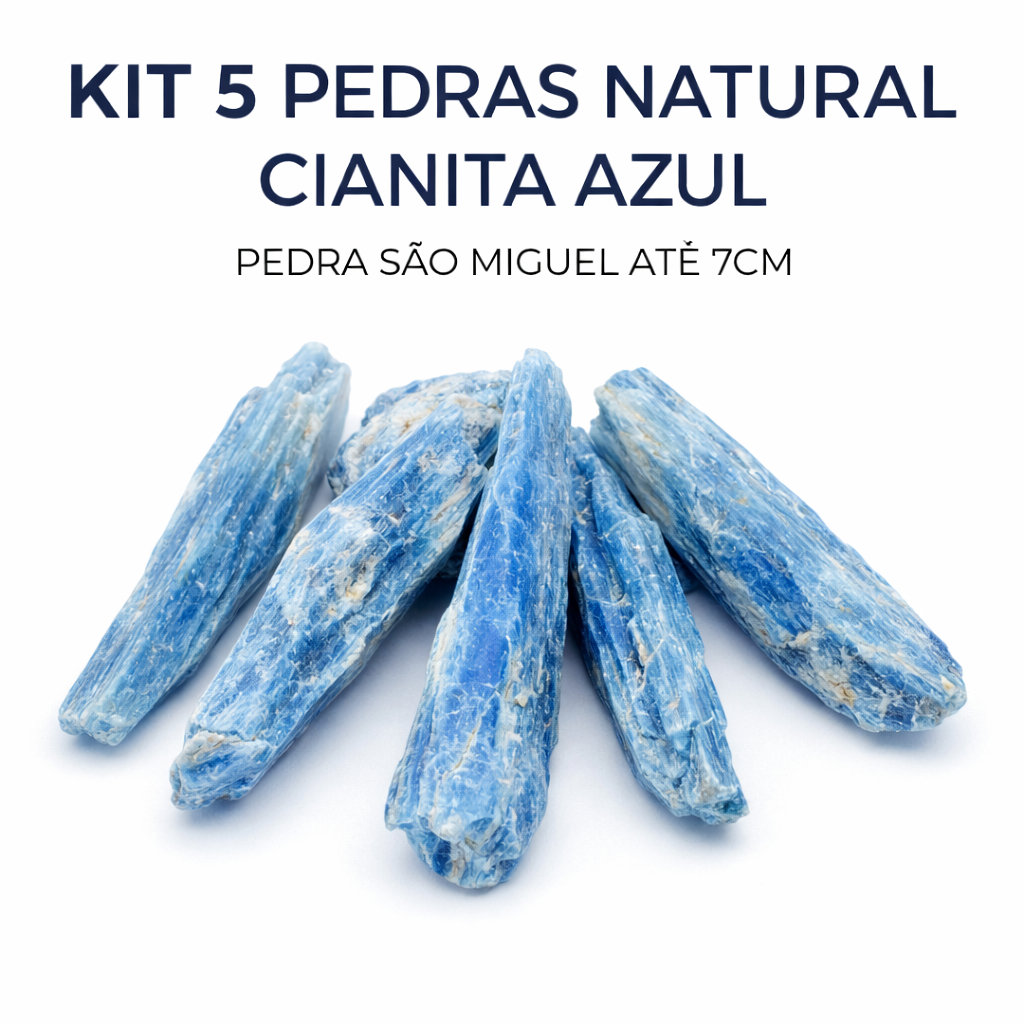Cianita Azul Pedra São Miguel Natural Cristal Espiritual Bruta 100% Pura