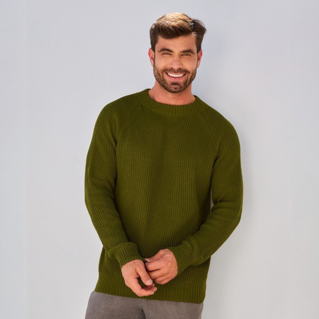 Suéter Masculino Tricô Blusa De Frio Gola Redonda Malha Grossa Envio Imediato