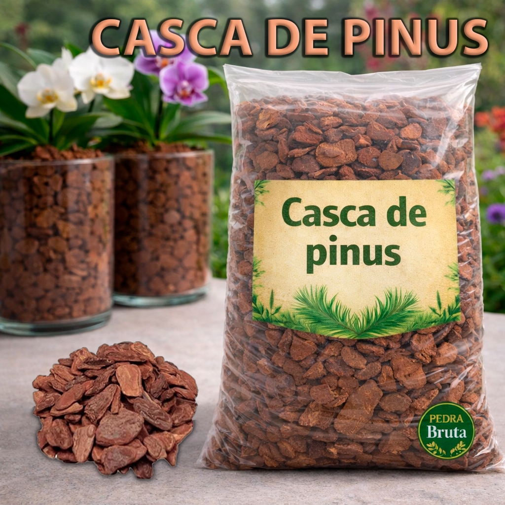 Casca de Pinus Natural Para Jardinagem e Decoração Litros e Kg Para vasos e jardim