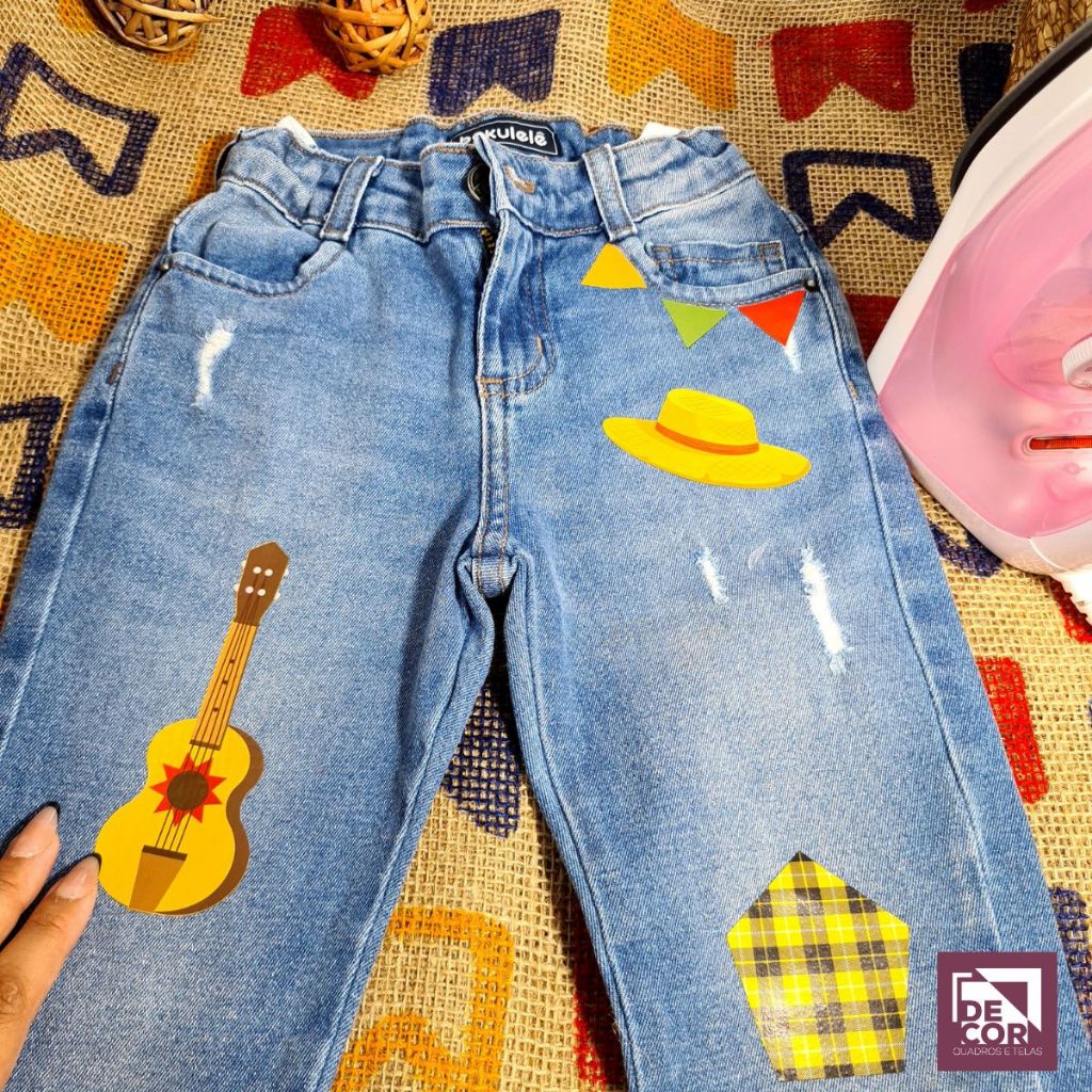 Adesivo Termocolante Festa Junina Festa Julina Retalho Remendo Patch Junino para Roupa Cartela