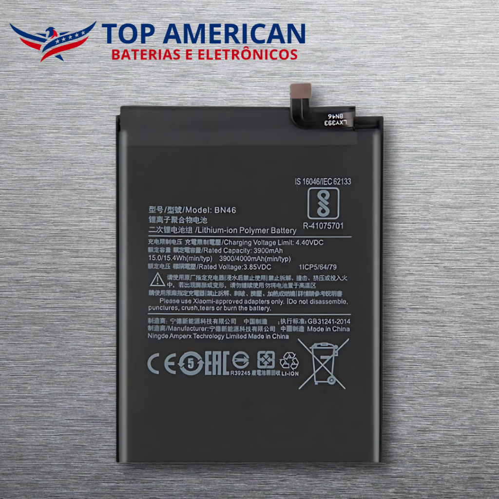 Bat compatível BN46 Redmi 7 / Note 8 / Note 8T + NF + Entrega Direta