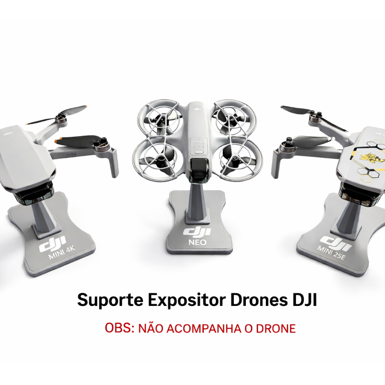 Suporte Expositor para Drones DJI - DRONE DJI NEO 2 - DRONE DJI MINI 4k - DRONE DJI NEO + Brinde Chaveiro DJI