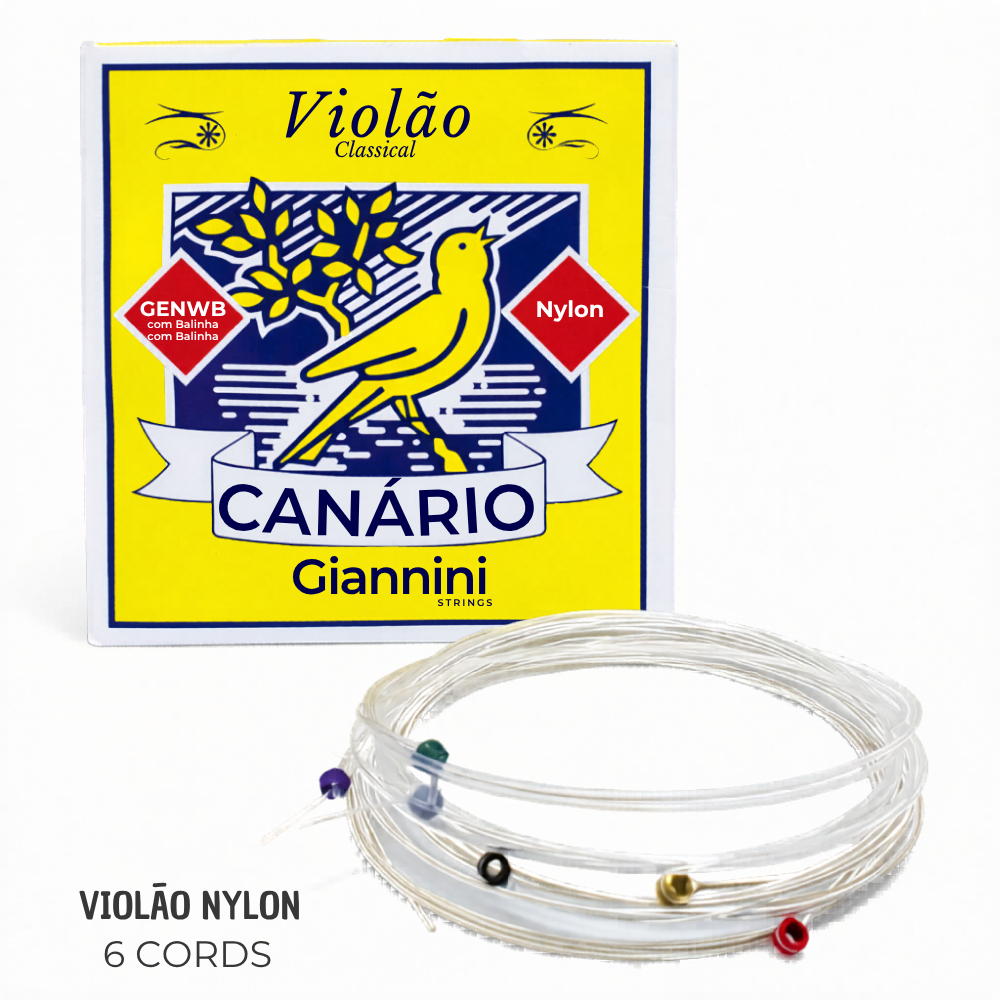 Cordas Violão Nylon Canário Giannini com Bolinha Som Macio Profissional  Alta Durabilidade