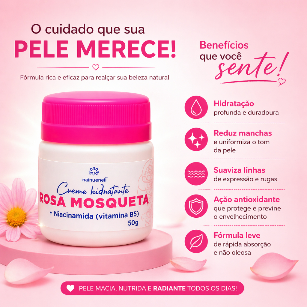 Creme Rosa Mosqueta Anti-Manchas | Espinhas, Melasma e Olheiras