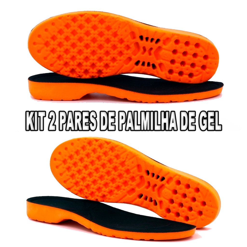 Kit com 2 Pares de Palmilha Ortopédica Anatômica em Gel PU Para Várias Horas em Pé Alivia Dores