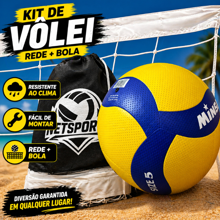 Kit de volei COMPLETO (Rede + Bola PRO)