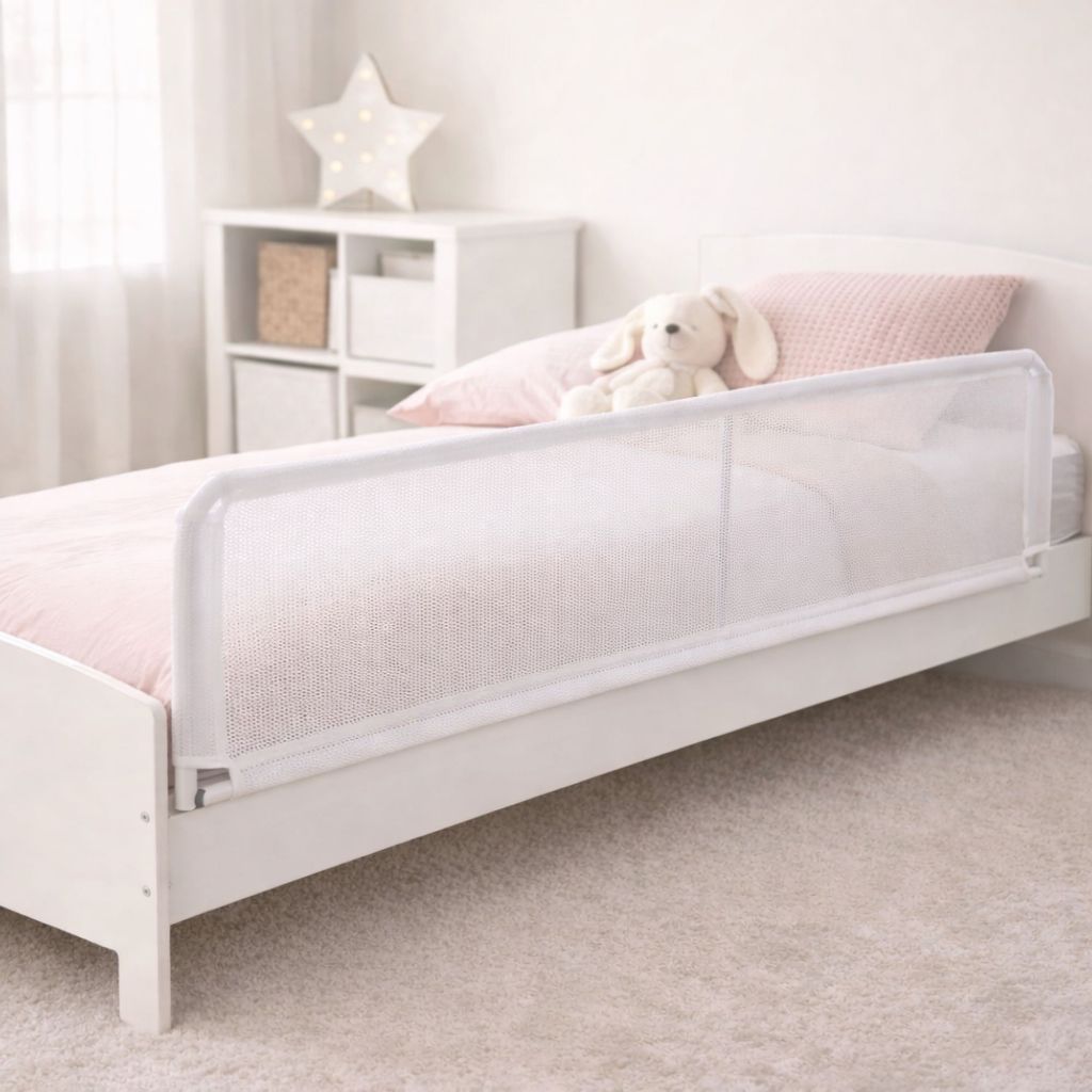 Grade de Cama Proteção 120cm Para Crianças e Idosos Com Tela