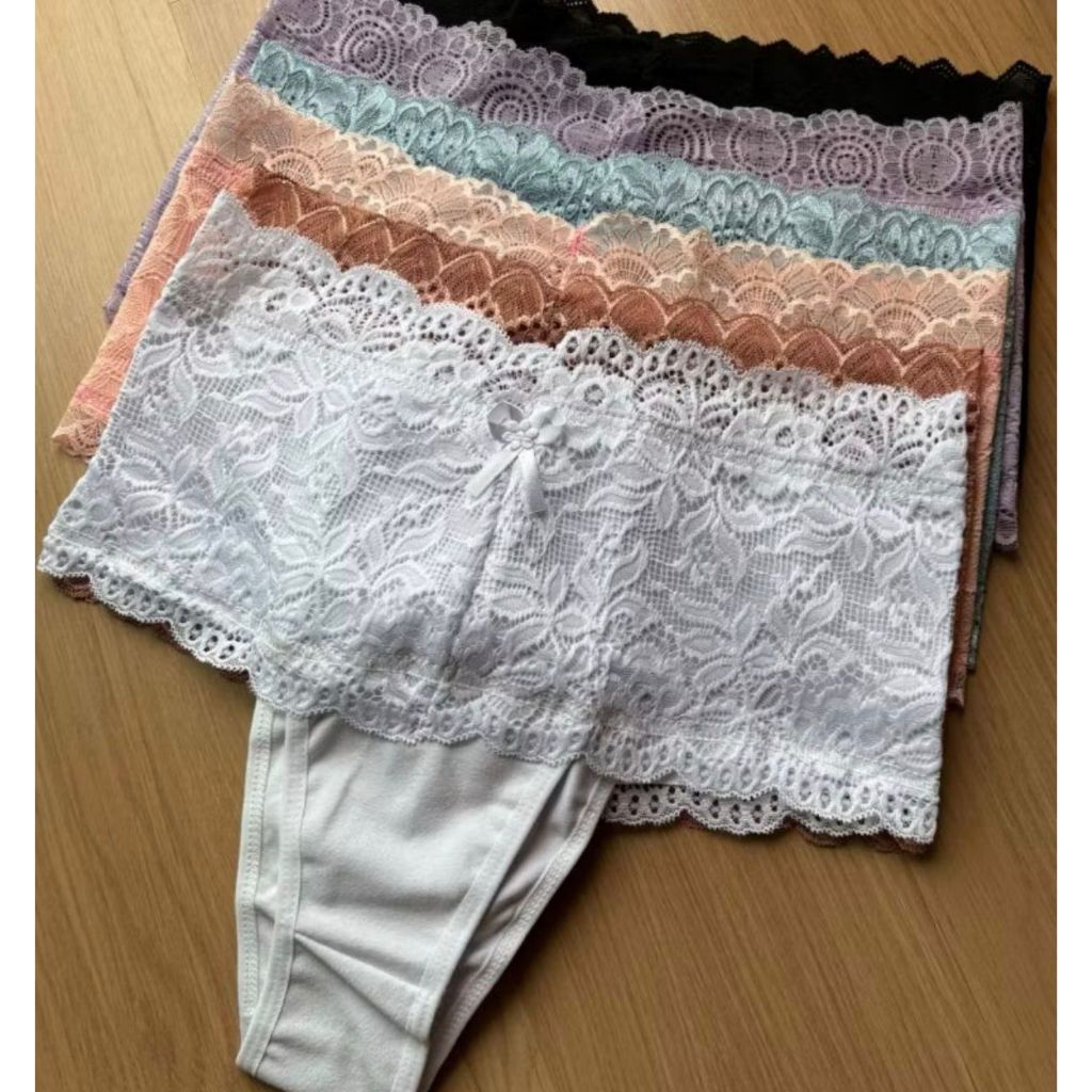 Kit Calcinhas Cinta Cintura Alta Pós Parto Algodão Renda Aperta  Barriga Não Marca Lingerie Adulto