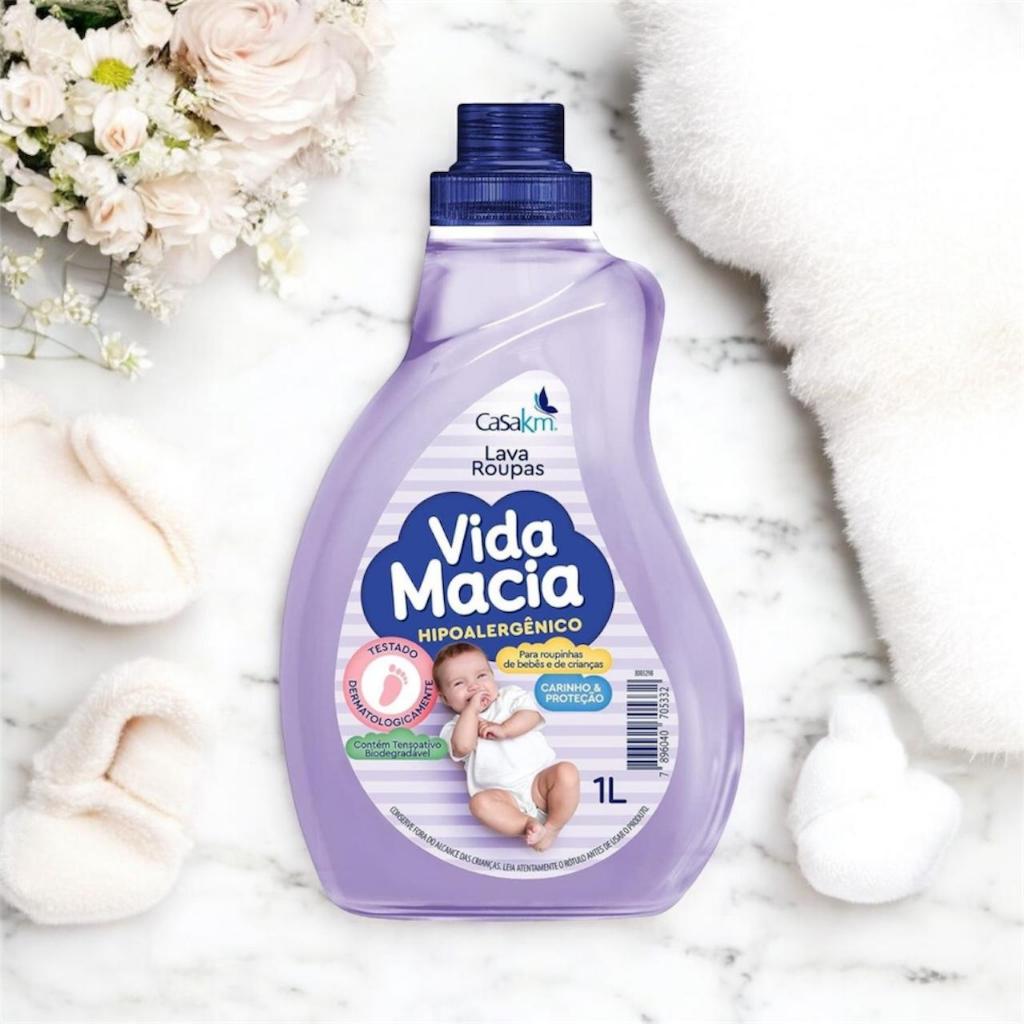 Lava Roupas Bebê Vida Macia 1L Hipoalergênico Roupas Delicadas Infantil