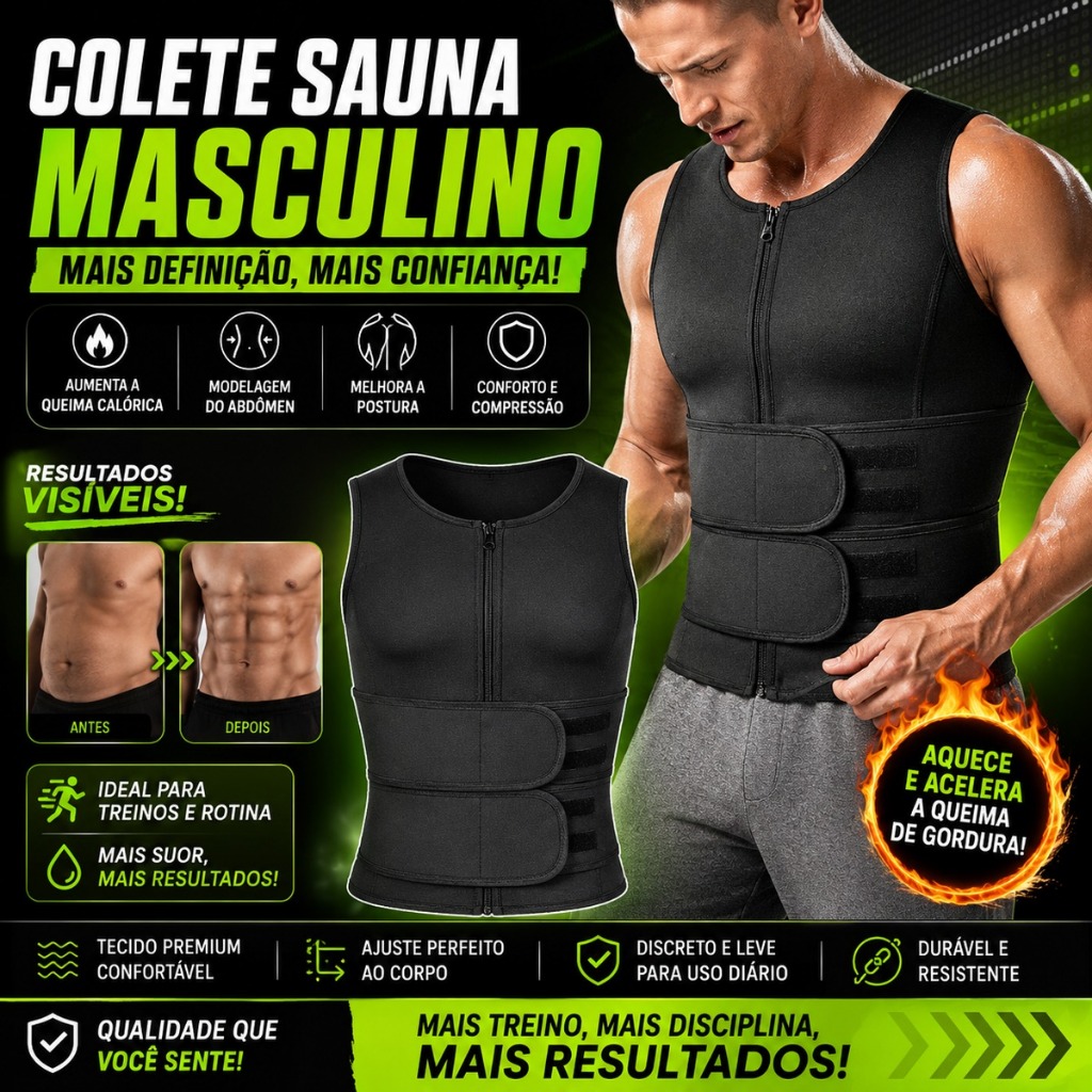 Cinta Colete Camisa Sauna Shaper Emagrecimento Postura Queima Barriga Corporal