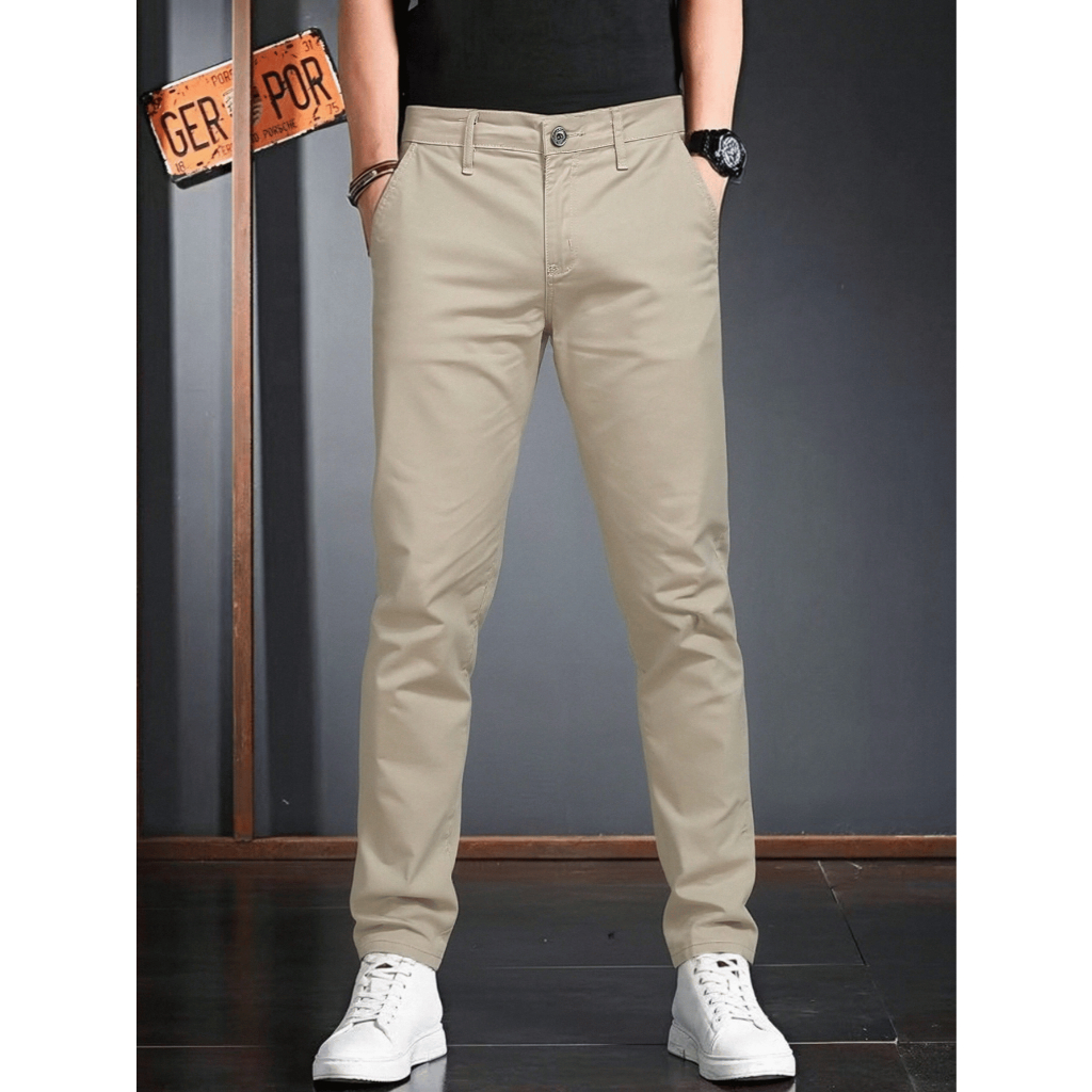 Calça Masculina De Sarja Alfaiataria Slim com Elastano - Esporte Fino