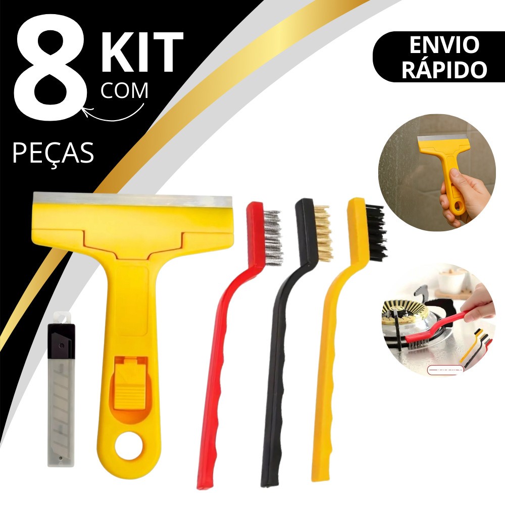 Raspador para limpar Box Piso Vidro Cerâmica Azulejo + 5 Lamina