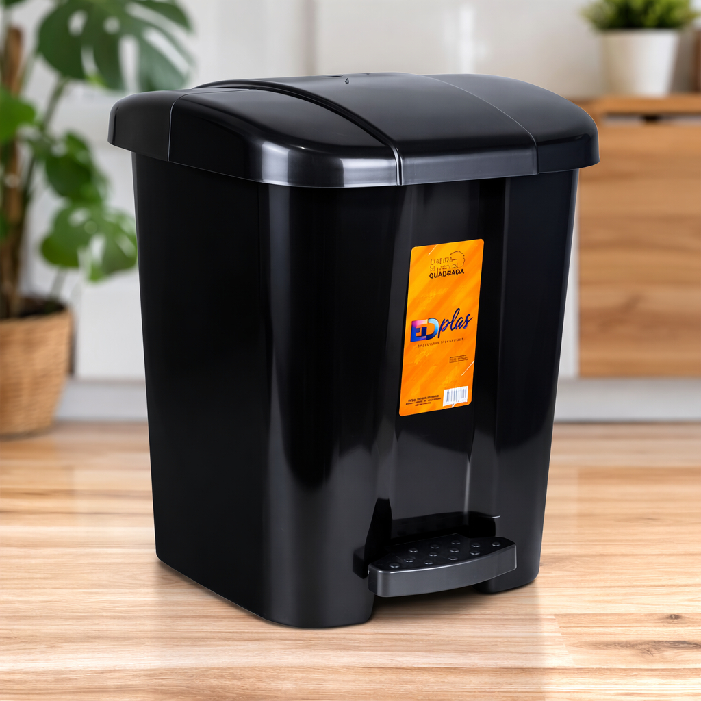 Lixeira com Pedal 14L Reforçada Plástico Cozinha Quartos Banheiro Moderna Escritório