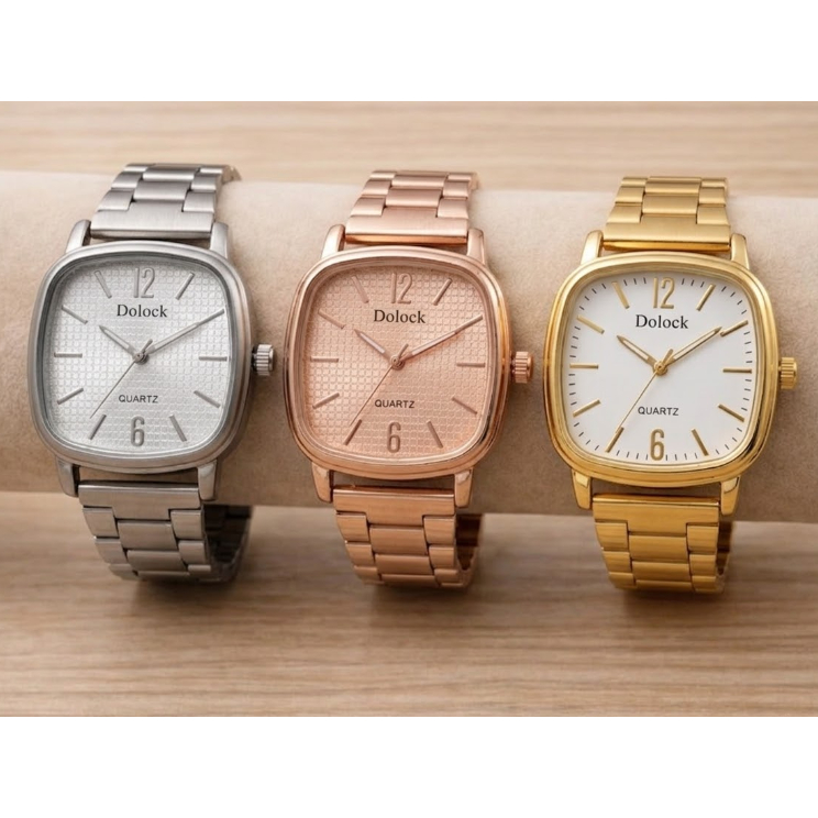 Relógio Feminino Luxo Retrô Quadrado Prata / Dourado / Rosé Estilo Vintage Relógio Quadrado Feminino