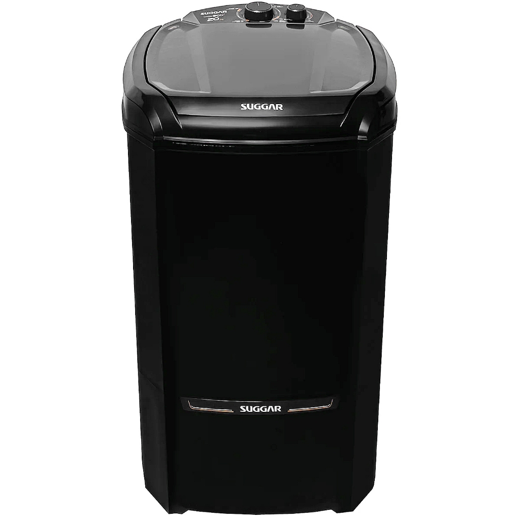 Lavadora Semiautomática 20Kg Lavamax Maquina Lavar Roupas Suggar Lavagem Preta 127V-220V