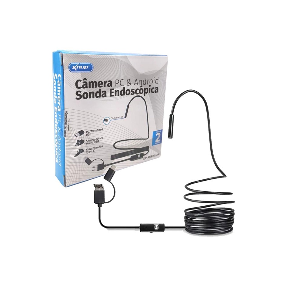 Câmera PC E Android Sonda Endoscópica 2M/5M knup KP-MI800
