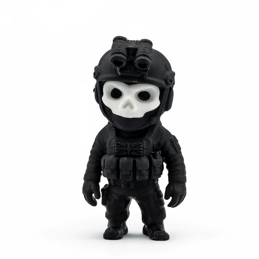 Boneco Ghost Call of Duty Miniatura – Enfeite Gamer para Gabinete e Setup
