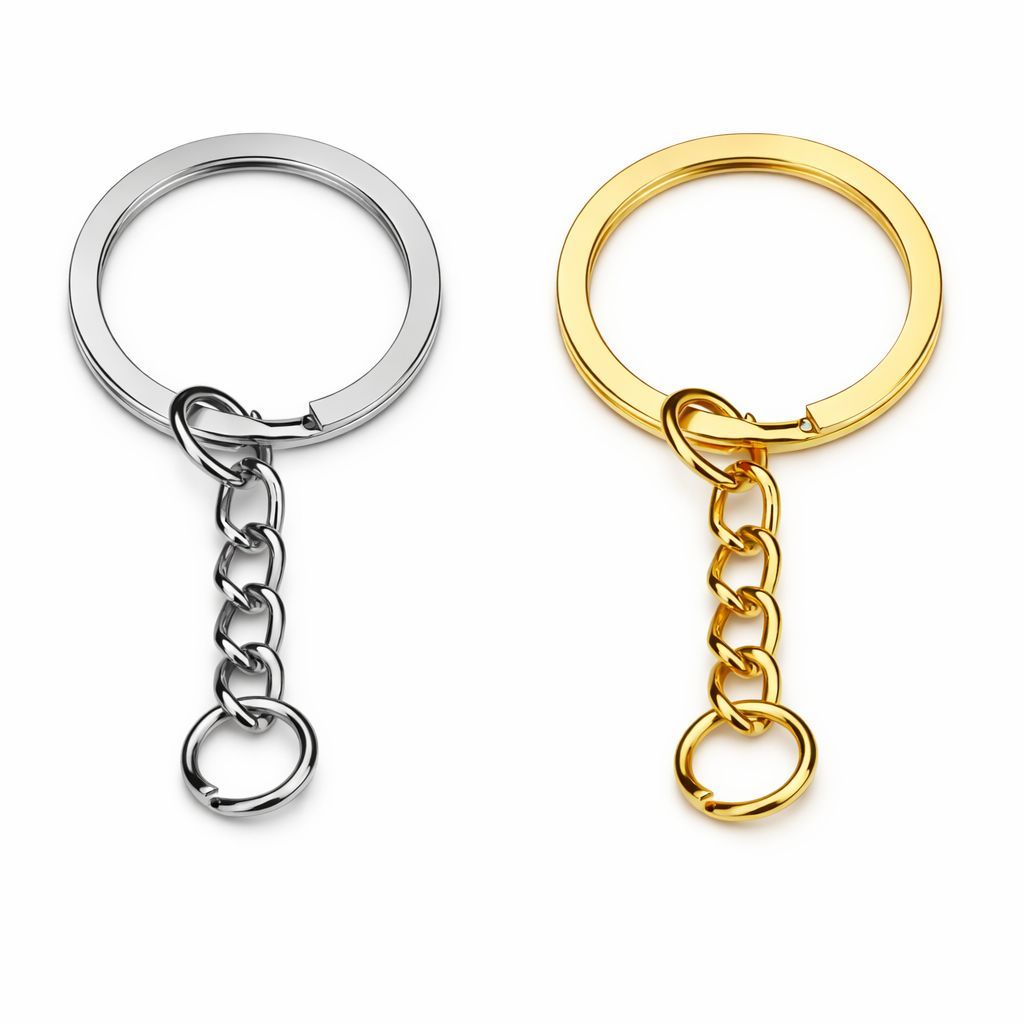 Argolas Para Chaveiro C/ Corrente -28mm Prata/dourado 50/100/150Pçs