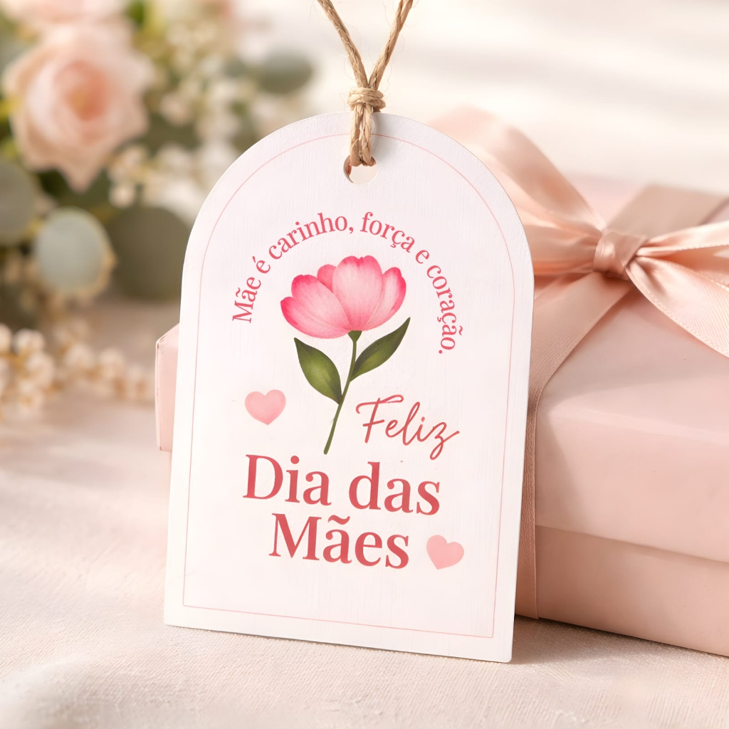 Kit Tag Dia das Mães 7x4,4cm - Embalagens Presentes Mimo Dia das Mães