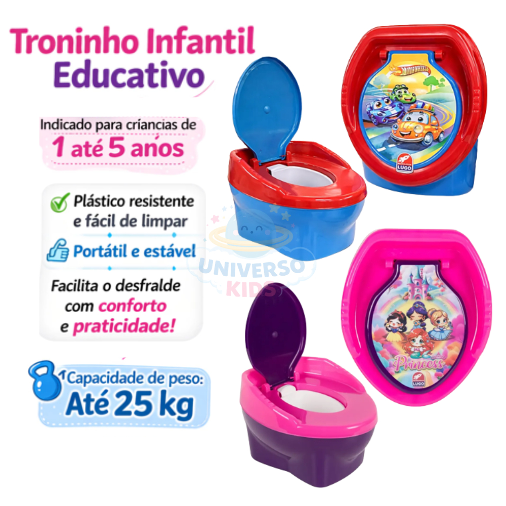 Troninho Sanitário Infantil 3 em 1 Menina e Menino Com Redutor De Assento