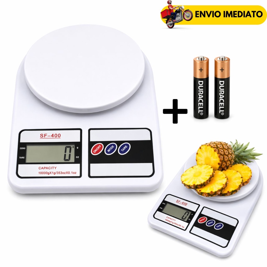 Balança Digital Cozinha 10kg Alta Precisão LC Com Tara Profissional Receitas Dieta Fitness Portátil Nutrição Confeitaria