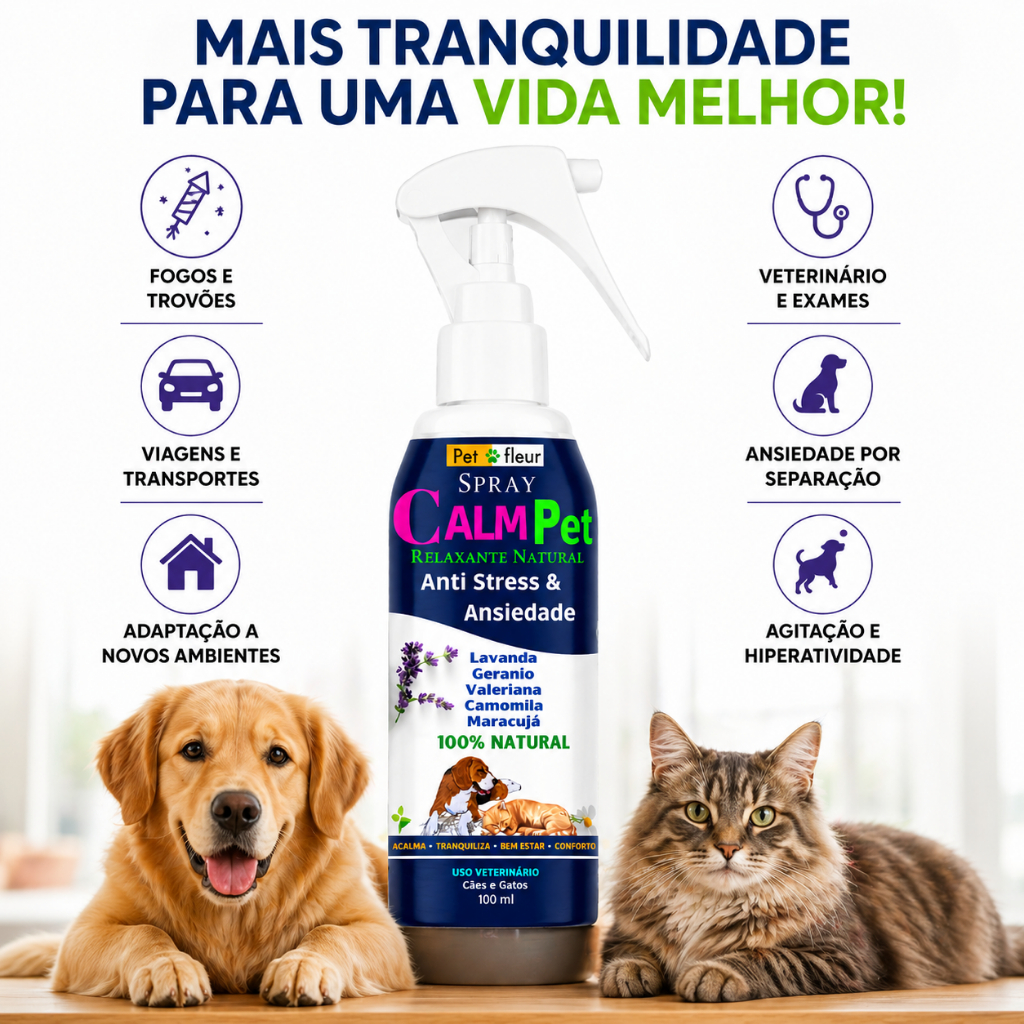 SPRAY CALMANTE NATURAL BLEND DE OLEOS ESSENCIAIS CALM PET