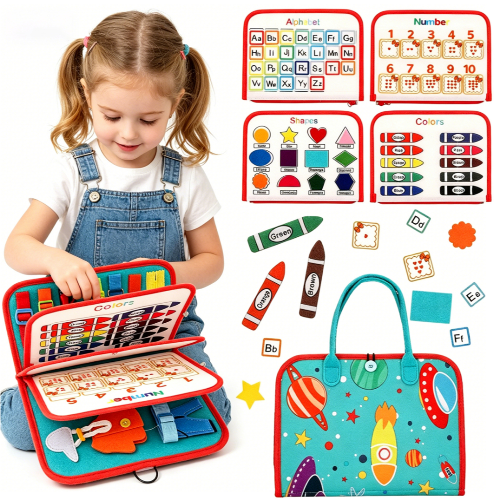 Montessori Busy Board Para Crianças-Brinquedos Sensoriais De Habilidades Básicas A Vida Com Botão De Zíper De Fivela