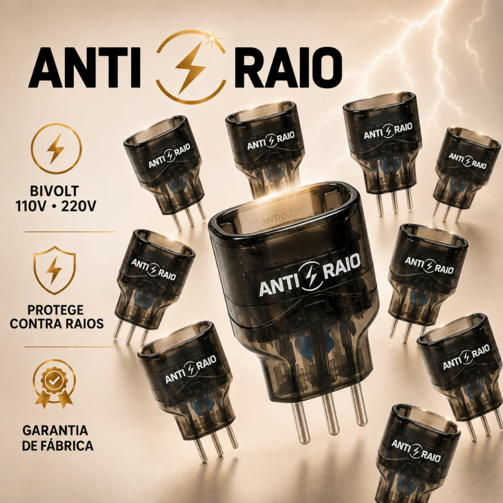 KIT Protetor Contra Raios Dps Tomada Anti Queda Surtos de Energia Embrastec 10a Bivolt 110/220v