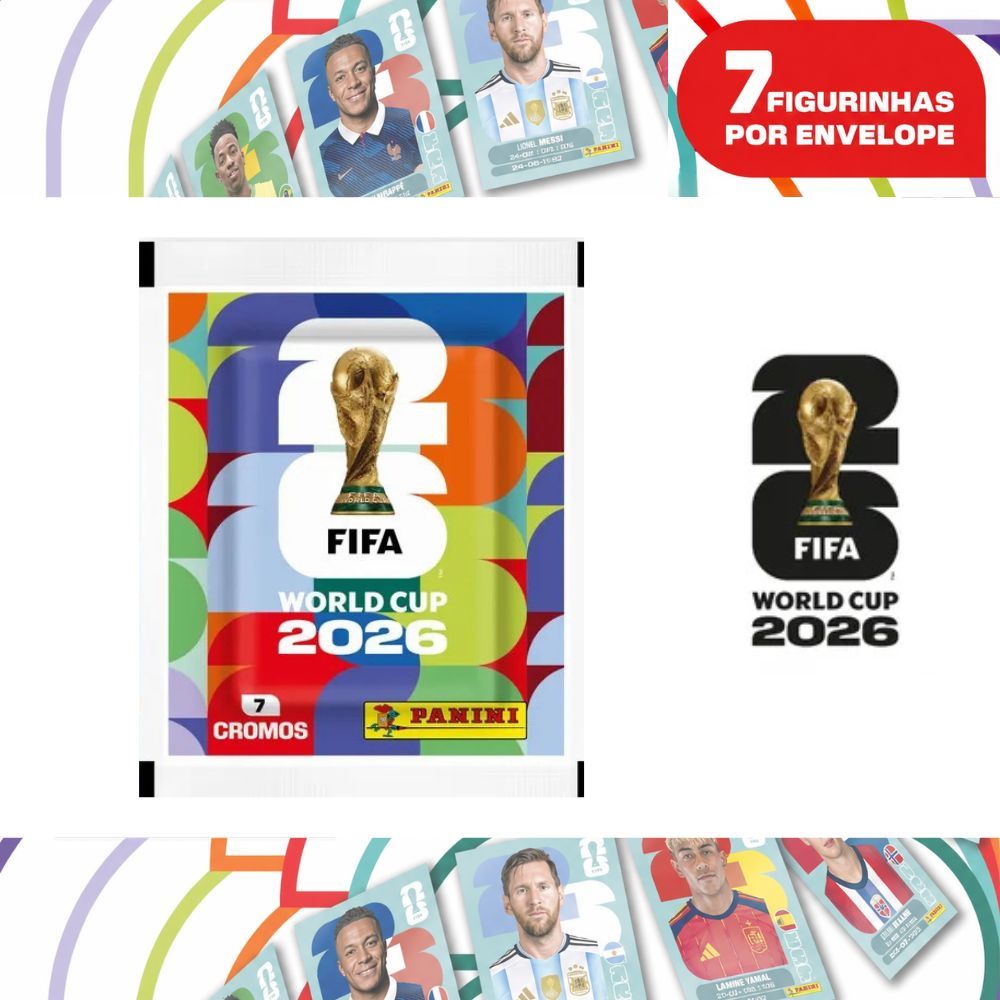 Envelope de Figurinhas FIFA PANINI Copa do Mundo 2026 - Um Pacote com 7UN de Figurinhas