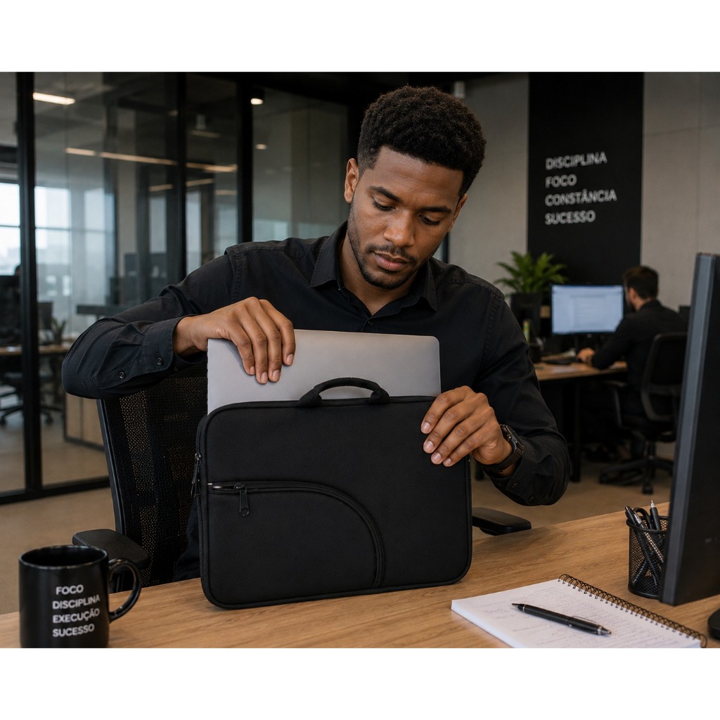 Capas Protetoras para Notebook Preta – Com Bolso e Sem Bolso, Design Moderno e Resistente
