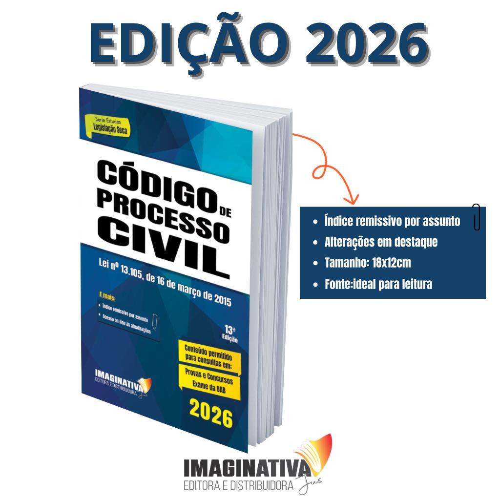 Código de Processo Civil 2026 - 13ª Edição | Atualizado