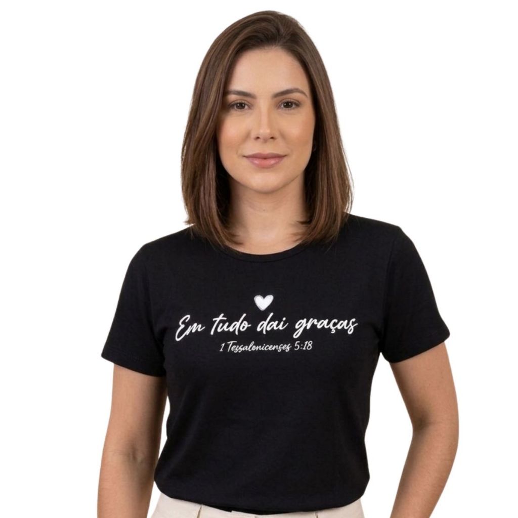 Blusinha T-Shirt Feminina Cristã Moderna Moda Básica Elegante Casual Look Fashion