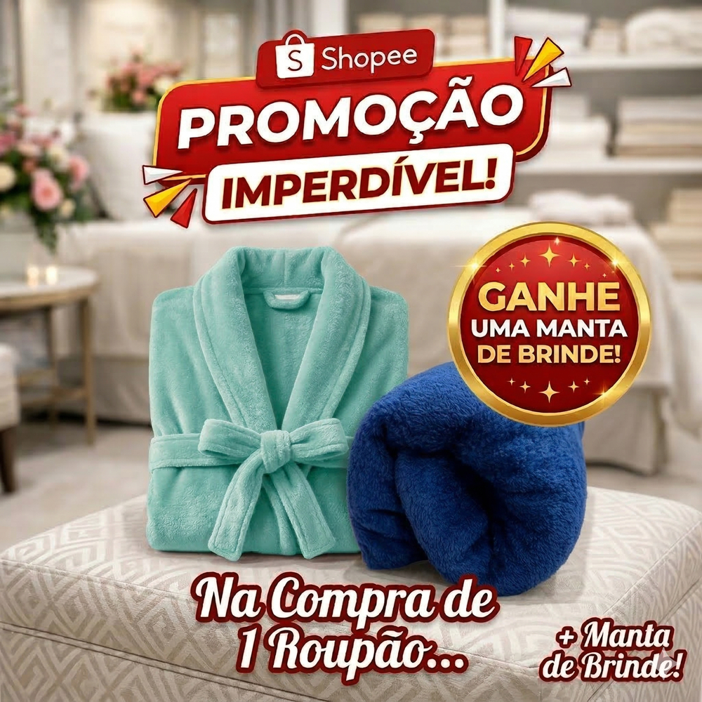Roupão Microfibra Adulto Super Macio Unissex Várias  Roupão Feminino Roupão de Banho + Brinde