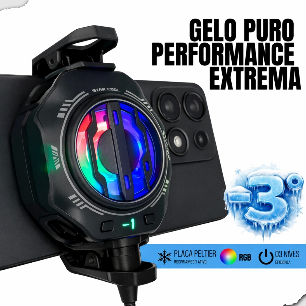 Cooler para celular Gamer Magnetico RGB - Resfriador de celular ( Culer pra celular )