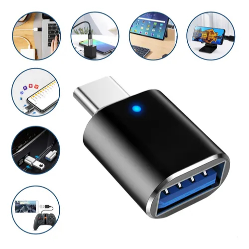 Adaptador USB Tipo C para Transferência de Dados de Computadores e Telefones mouse
