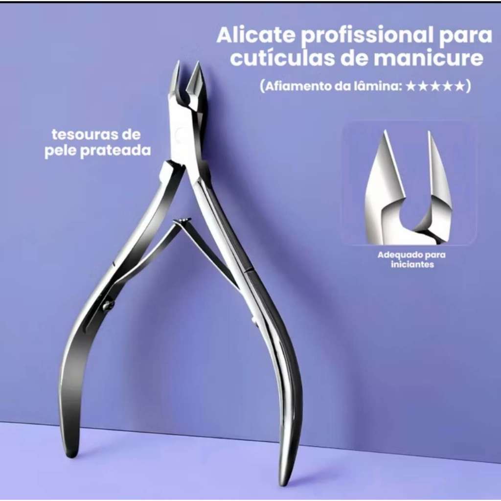 Alicate de Unha Profissional Removedor de Cutícula Inoxidável