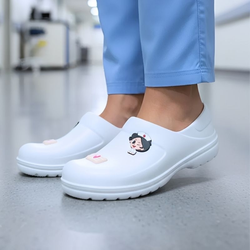 EPI Sapato Aprovado NR-32 Profissional Da Saúde Enfermagem Hospital Leve Antiderrapante Impermeável Macio (Sapato)
