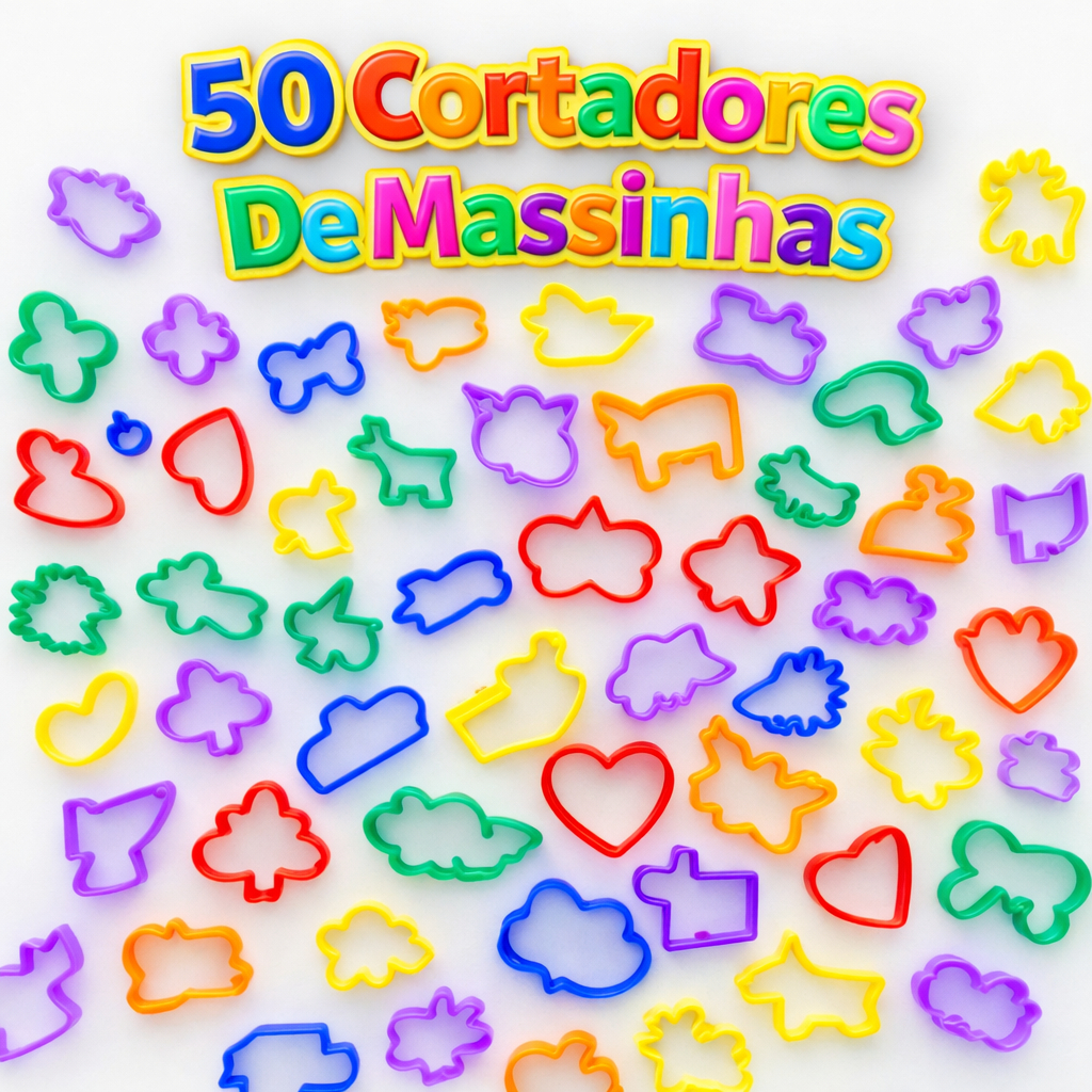 20 Cortador de Massinha de Modelar Forminha Molde p/ Lembrancinha Prenda Kit Festa