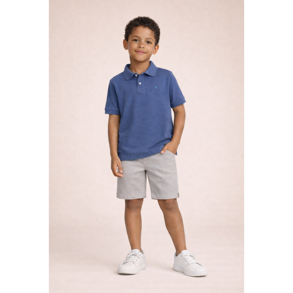 Camisa Gola Polo Infantil e Juvenil Premium Manga Curta Bebê Menino Algodão de alta Qualidade