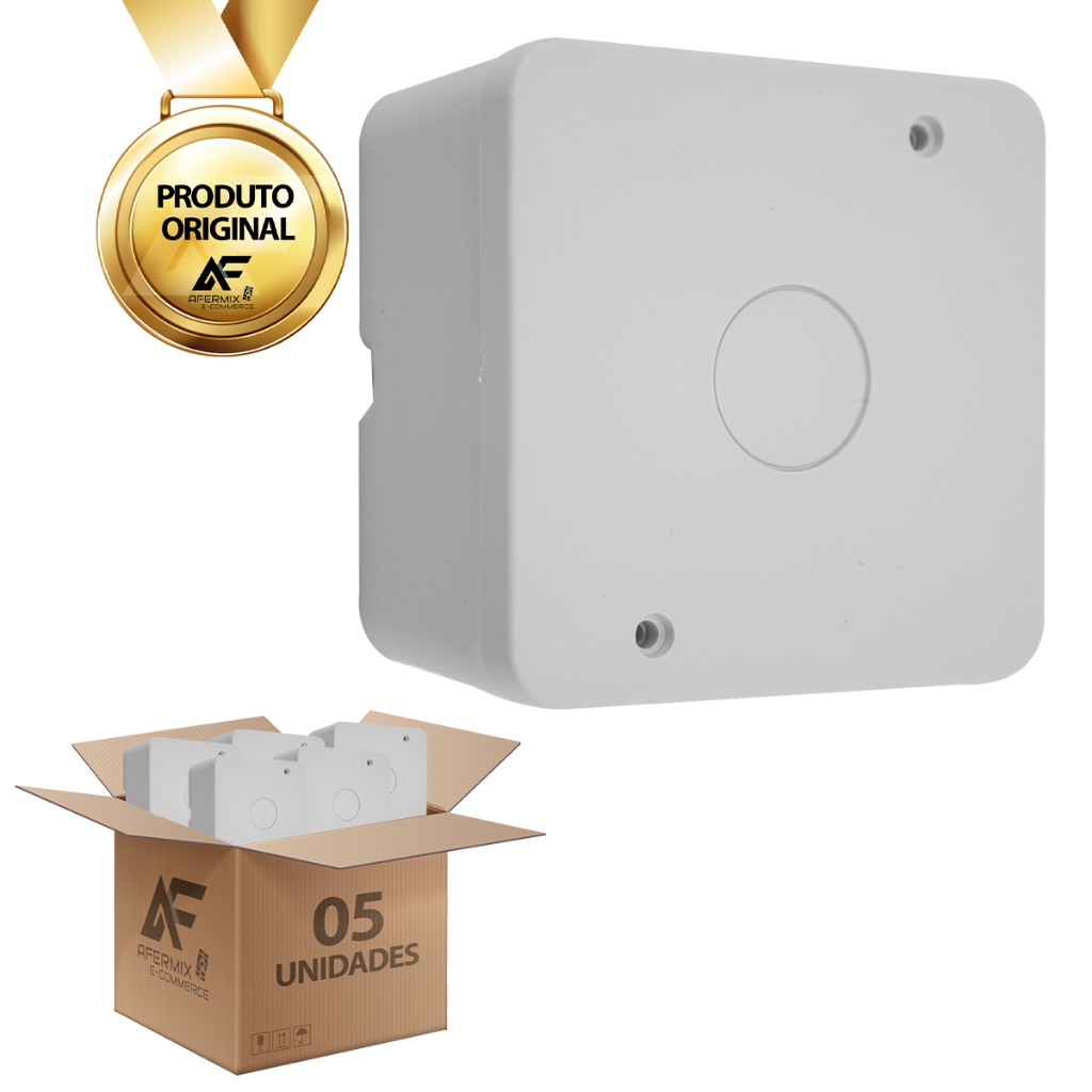 Kit 5 Caixas Proteção Conector Câmera CFTV Cabo Fonte 9x5,5