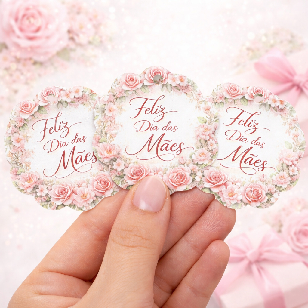 Tag Dia das Mães 5x5cm |  Lembrancinhas e Embalagens |