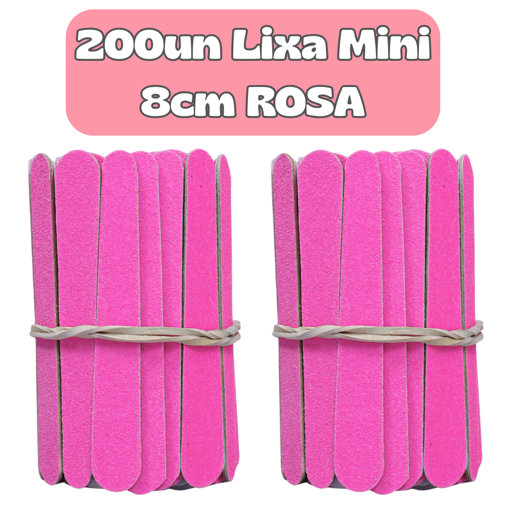 Mini Lixa ROSA 8cm Descartável Manicure Pedicure Clinica Estética