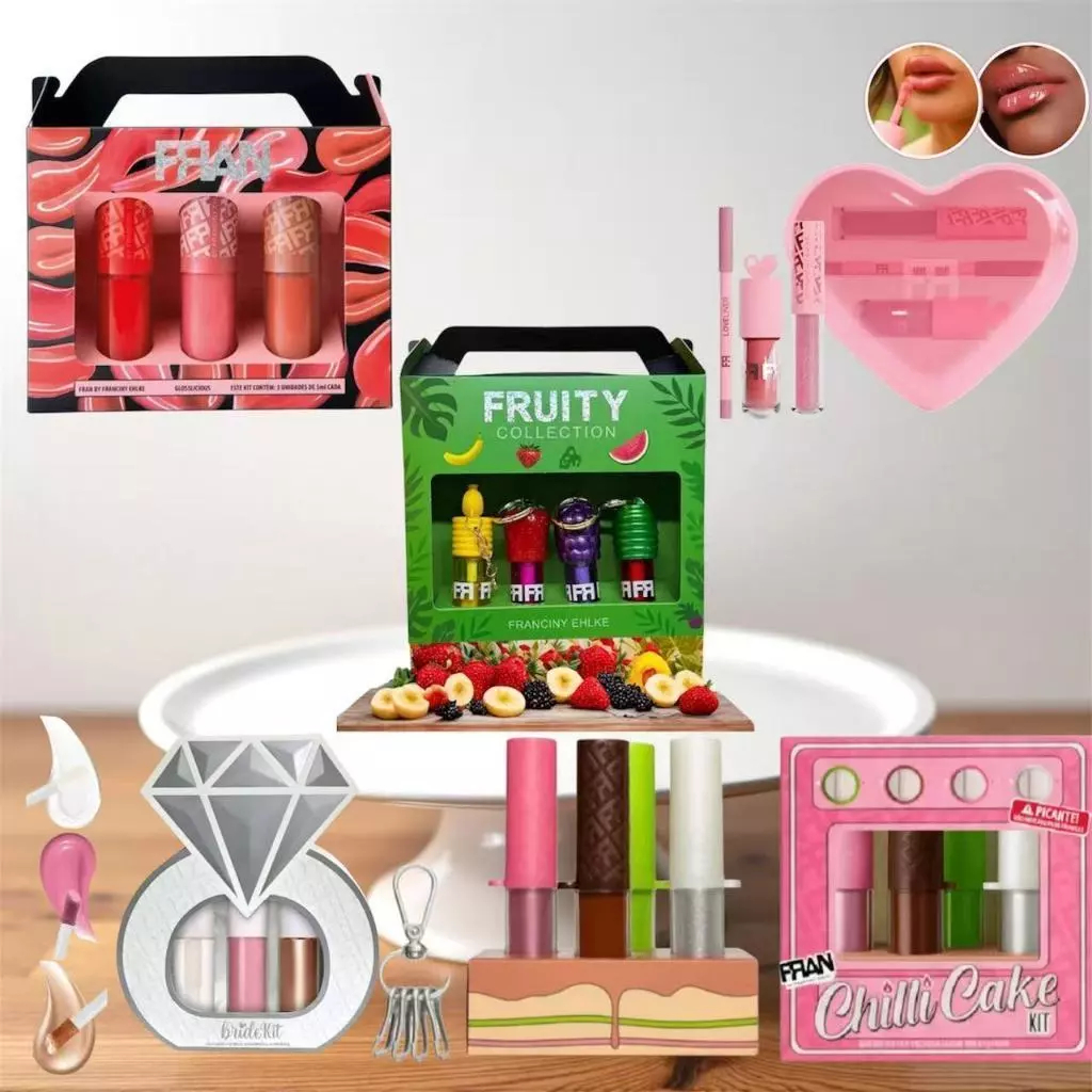 Kit de Brilho Labial da Fran| 5 Modelos Disponíveis| Brilho 3D Alta Fixação
