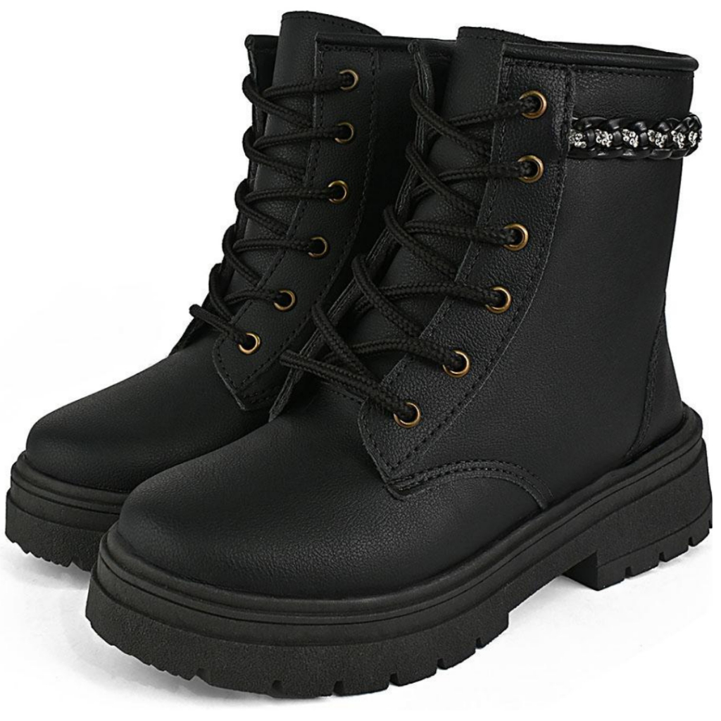 Bota coturno Infantil Feminino Luxe Blogueirinha Confortável leve estilosa