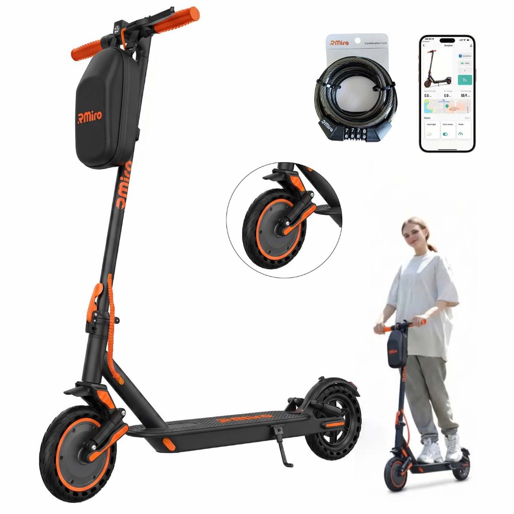 Patinete Elétrico 350W com Display LCD e App, Bateria Recarregável Dobrável e Super Autonomia para adultos até 200kg