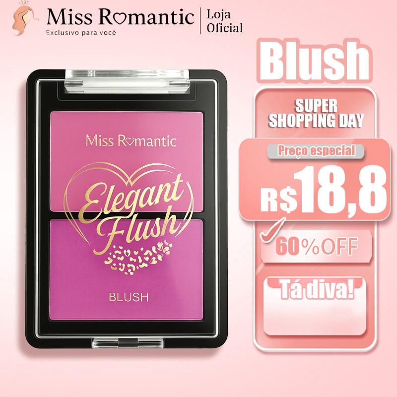 Paleta Duo de Blush Miss Romantic Efeito Natural para Todo Tipo de Pele