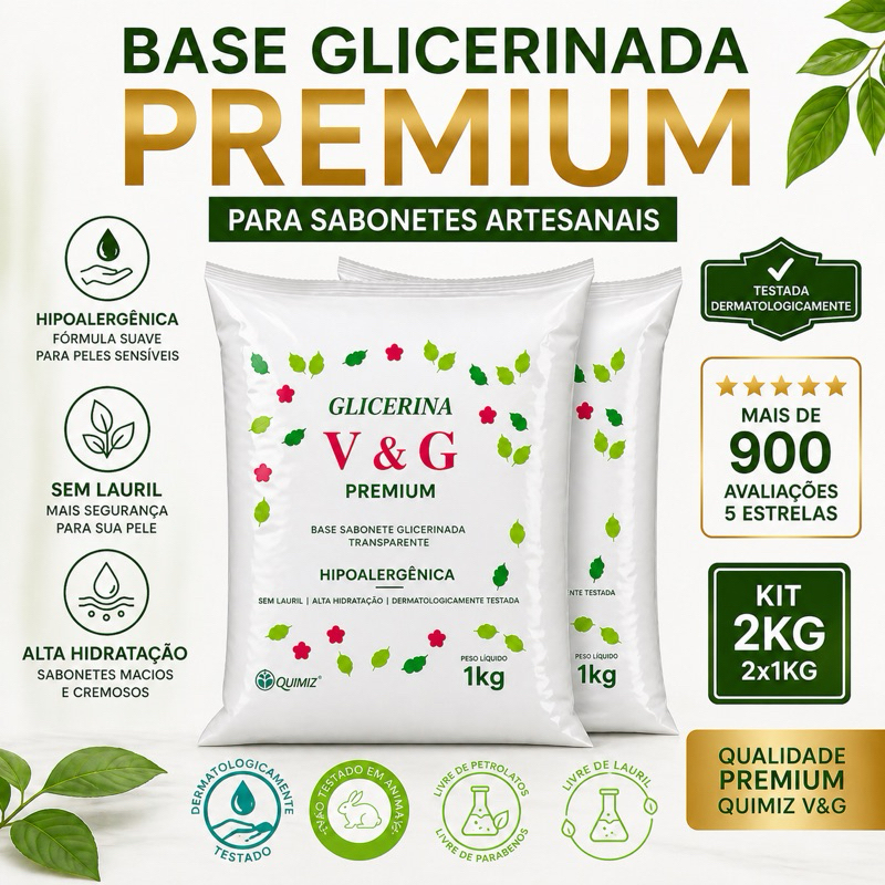 Kit 2 kg - Base Glicerinada V&G Melhor base para sabonete artesanal