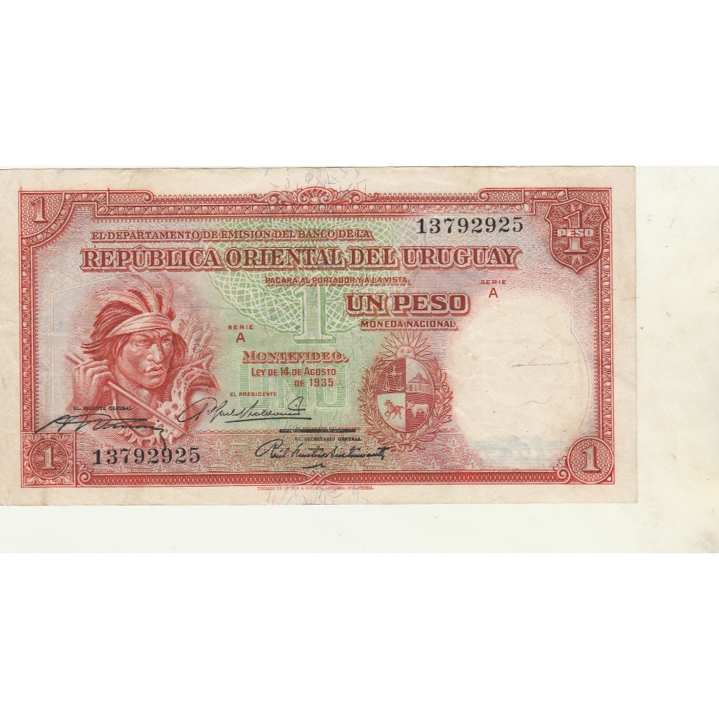 uruguai, 1 peso de 1935 soberba