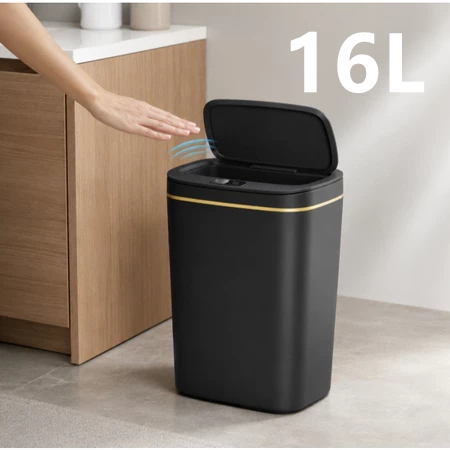 Lixeira com Sensor 16 Litros Automático Inteligente Abre Fácil em Toque Cesto Lixo Casa