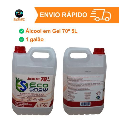 Alcool Gel 70% Galão 5l Antisséptico Eco show